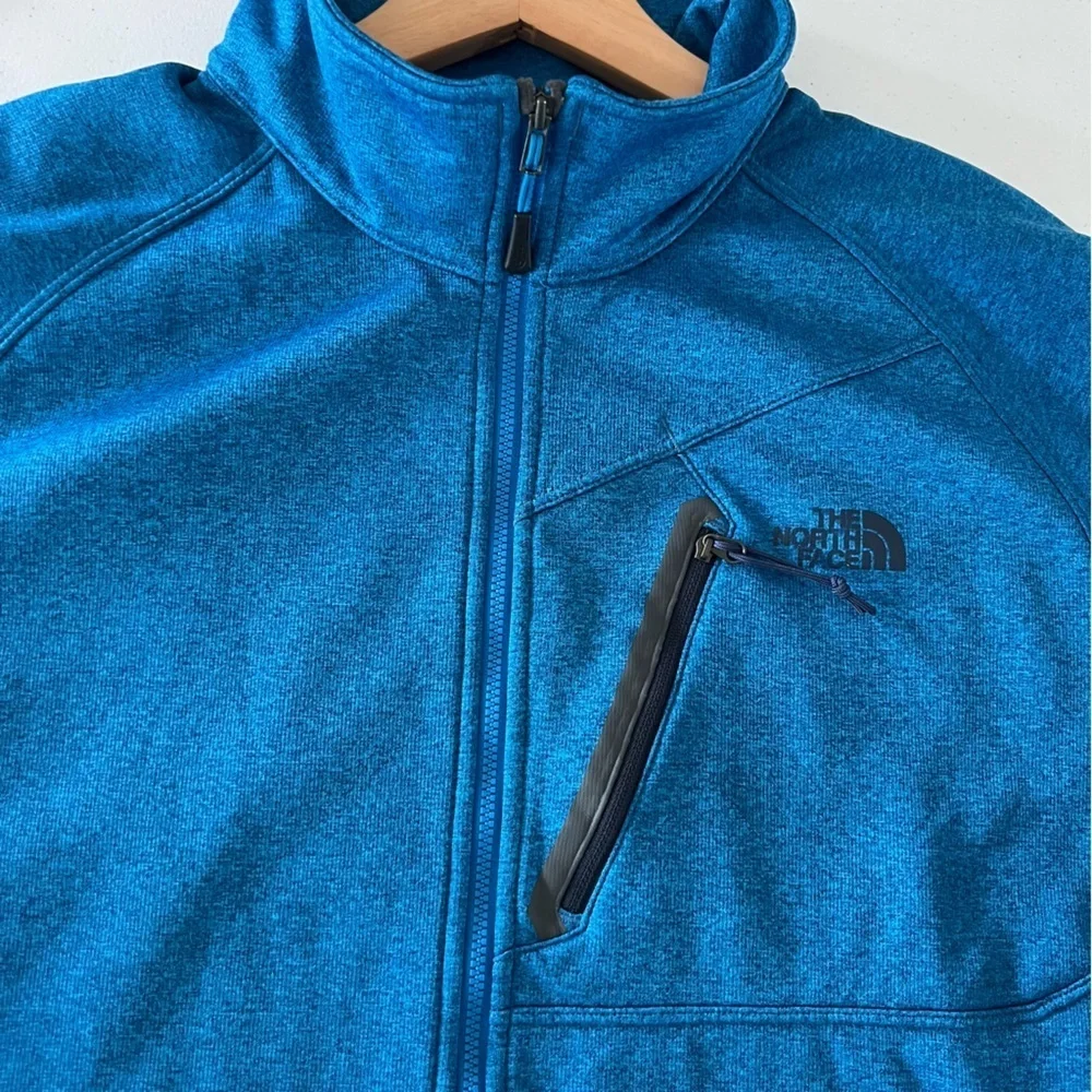 The North Face Men Fleece Hiking Trek Camping Base Layer Heathered Blue Large